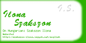 ilona szakszon business card